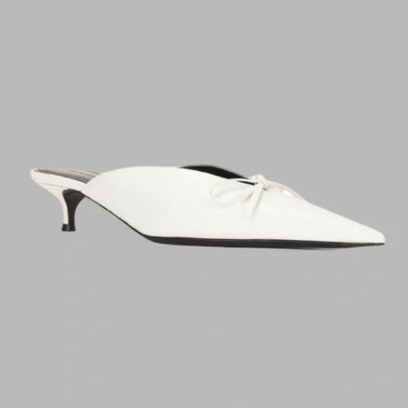 NWT BALENCIAGA Leather Elegant White Mules Size 38 - Picture 7 of 16